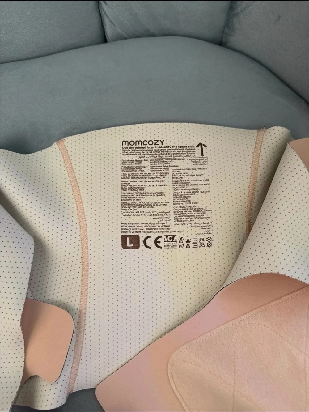 Momcozy Pink Maternity Support Belt size large